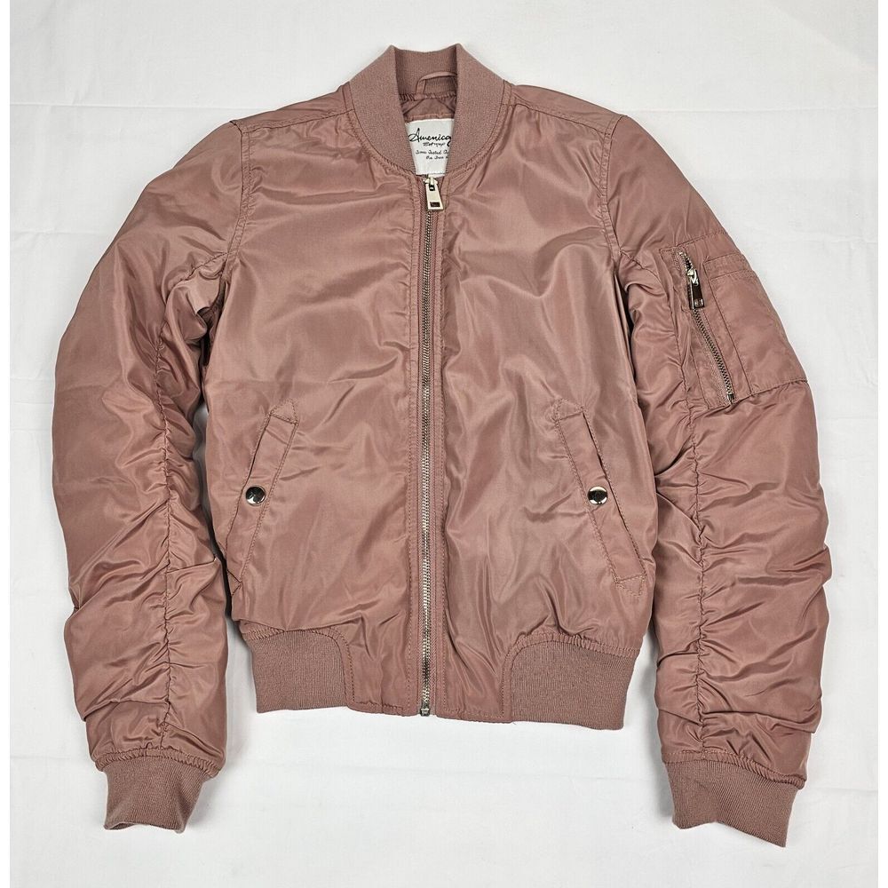 American Rag Jacket Womens XXS. Full-Zip Bomber Rose Longsleeve.